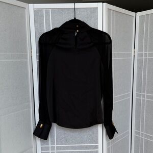 Donna Karan Satin long sleeve top